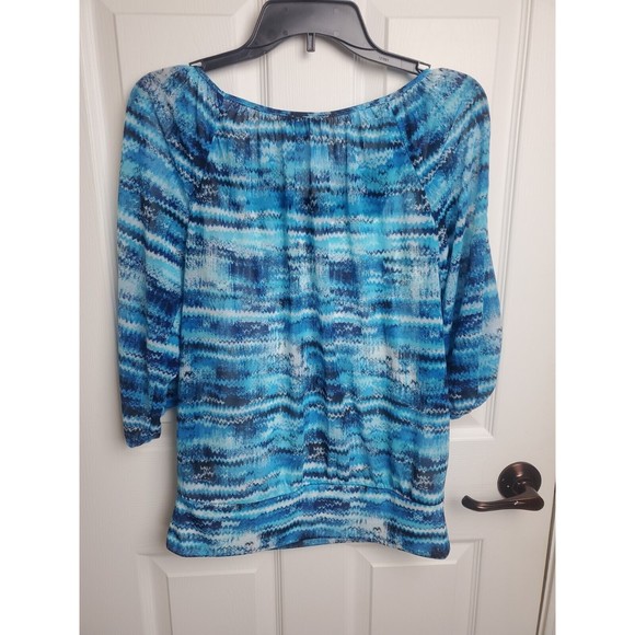 AB Studio Cold Shoulder Top with Layered Internal Cami, Size Small - Picture 5 of 6